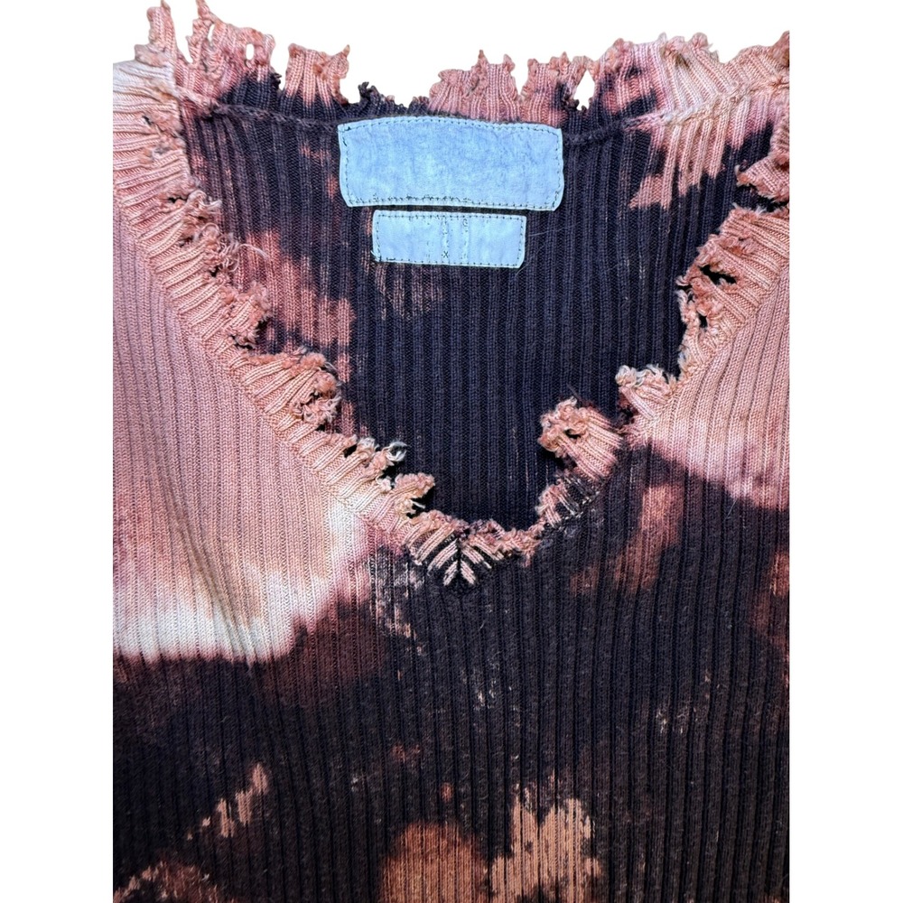 Ralph Lauren Polo‎ Jeans Company Distressed Bleached Ribbed Long Sleeve Sweater
